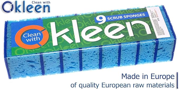 Blue Multi Use Scrub Sponge. Made in Europe. 18 Pack, 4.3x2.8x1.4 inches. Heavy - Image 3
