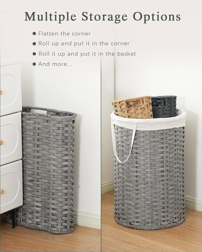 Laundry Hamper with Lid Laundry Basket with Lid 19.0 Gal Round Laundry Basket - Image 5