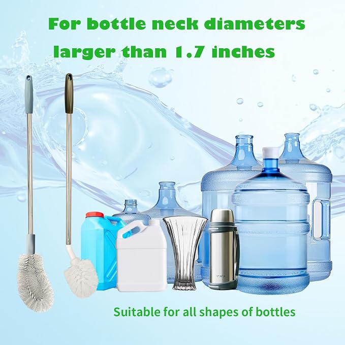 2-Pack Bucket Brush, Kettle Brush, Cleaning Extra Long Bottles, Gallon Jug - Image 4