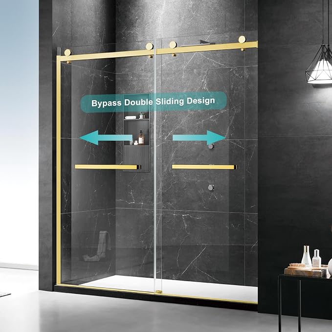 Milano Double Sliding Shower Door, 60 in.W x 74 in.H Framed Shower Door 5/16" - Image 2