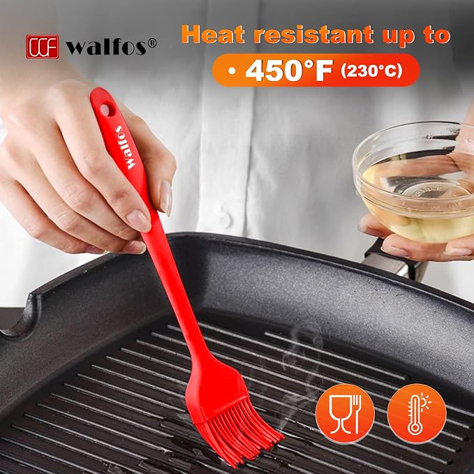 Walfos Silicone Pastry Brush, Heat Resistant Basting Brush Set, BBQ Grill - Image 5