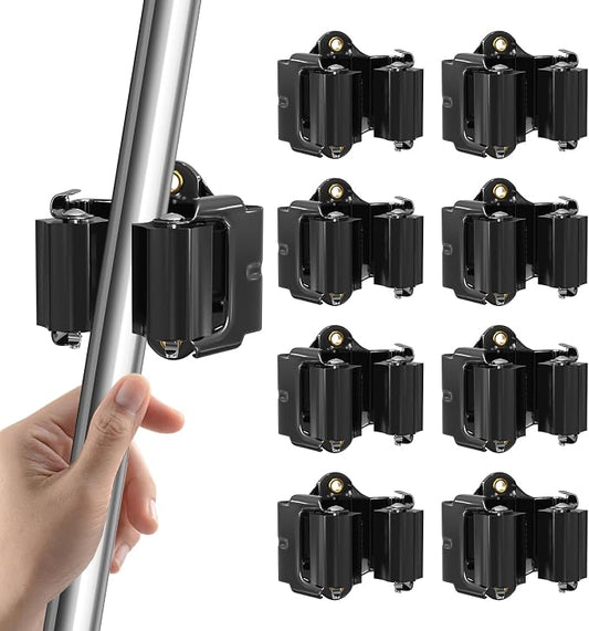 Mop and Broom Holder Big Size Hanging 1KG Extra, 8 Pack, Wall Mount by LAOFEEI