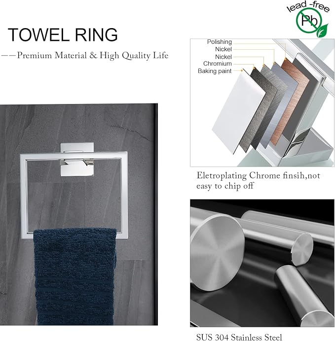 Bathroom Towel Bar Set Toilet Paper Holder - Image 3