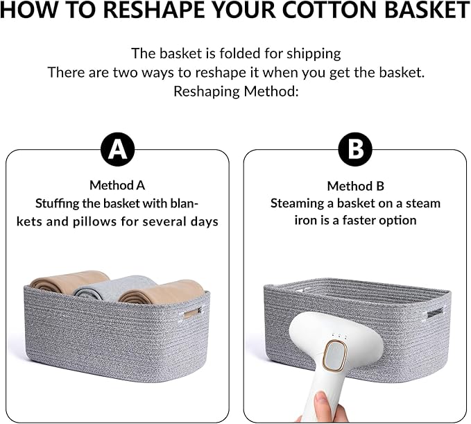 Large Storage Baskets for Organizing, Closet Shelf Baskets for Clothes Blanket - Image 7