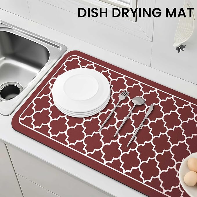WISELIFE Dish Drying Mat Super Absorbent Drying Mat Large Dish Drying Mats - Image 7
