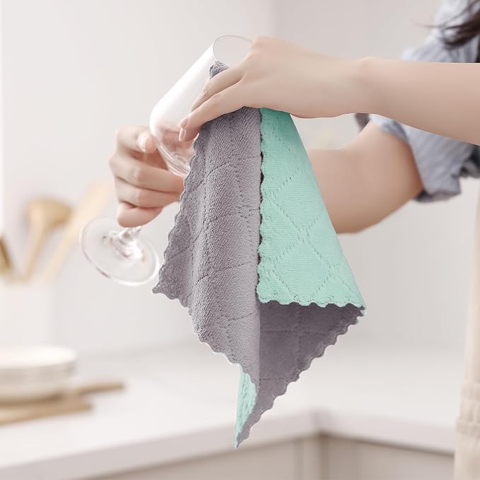 Homaxy 12 Pack Kitchen Cloths Dish Towels, Super Soft and Absorbent Dish Cloths - Image 5
