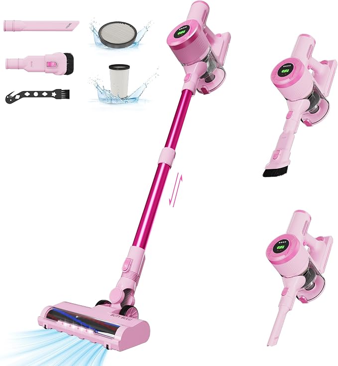 Cordless Stick Vacuum Cleaner, 30KPa Handheld Rechargeable Battery Lightweight by BUTYBULU