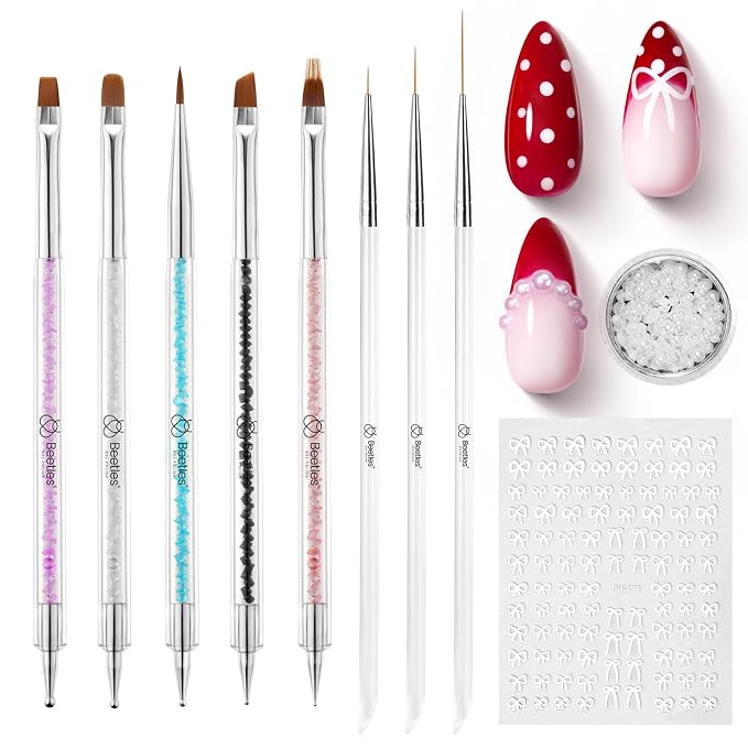 Beetles Nail Art Brushes 8pcs – Crystal Nail Art Tools 5pcs Double-headed Nails by beetlesGelPolish