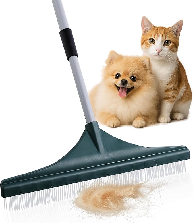Yocada Carpet Rake for Pet Hair Removal Reusable Pet Hair Remover Telescopic by Yocada