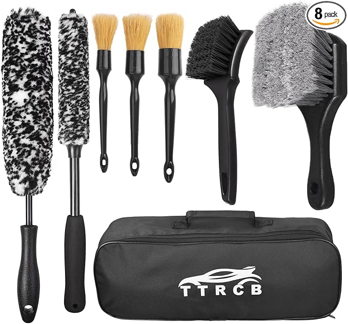 8Pcs Wheel Brush, Tire Brush, Wheel Cleaner Brush Set by TTRCB