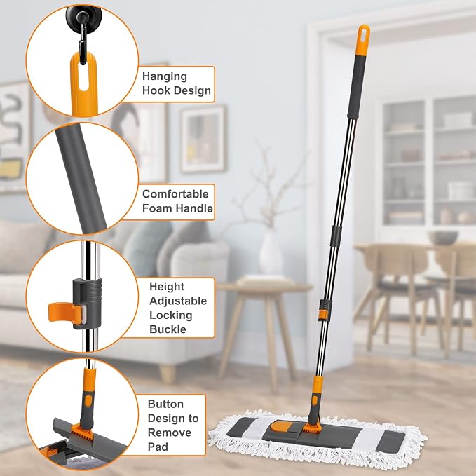 MASTERTOP Dust Mop for Floor Cleaning, Microfiber Floor Mop - Image 2