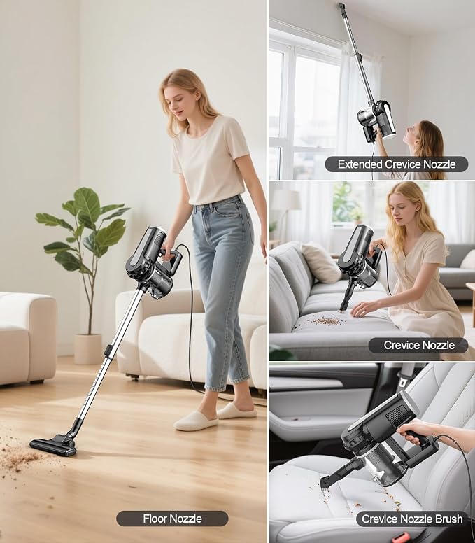 qimedo Corded Stick Vacuum Cleaner C1, 600W Plug in Stick Vacuum Cleaner - Image 7