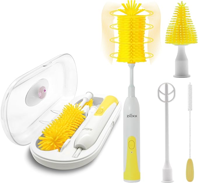 Electric Bottle Brush Cleaner New Upgrade, Portable Electric Baby Bottle Brush by ZIOXX