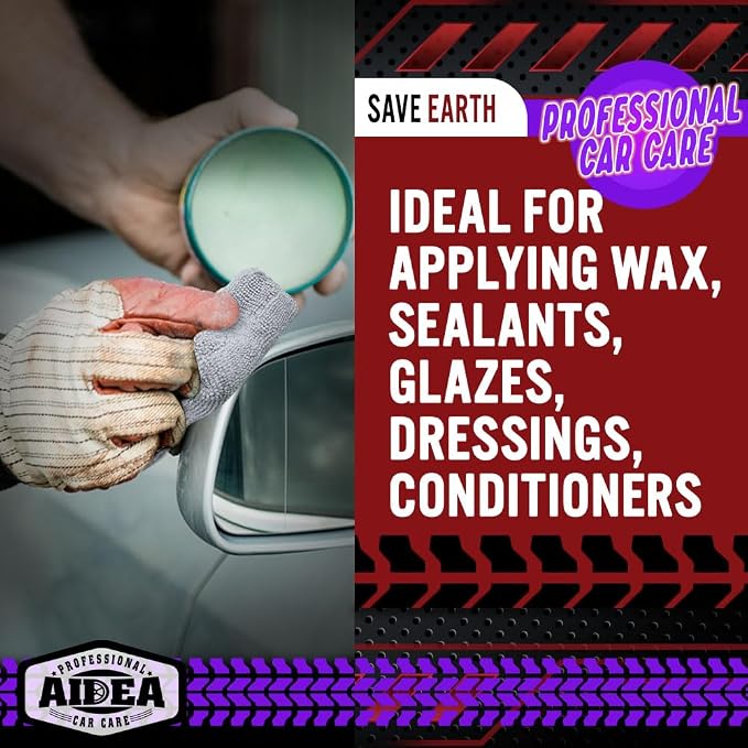 AIDEA Microfiber Applicator Pad-8Pack, Car Wash Sponge, Premium Microfiber - Image 2