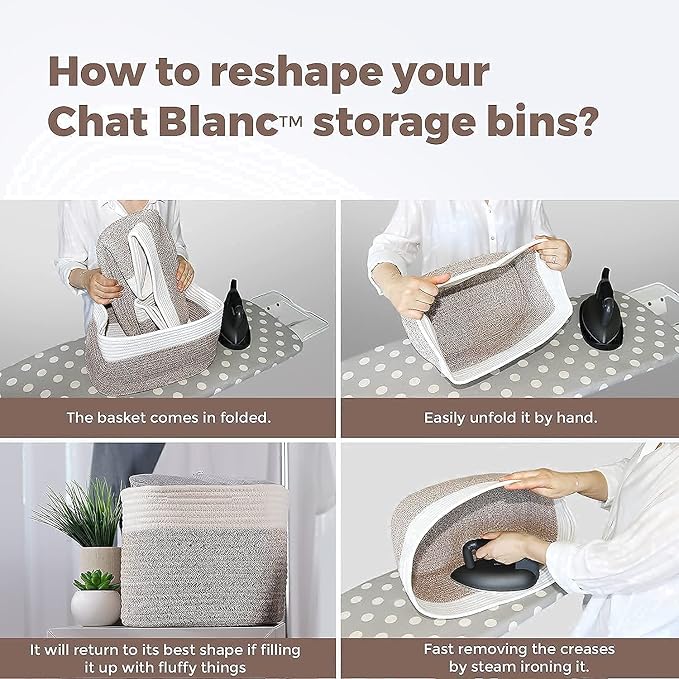 CHAT BLANC Cotton Rope Baskets for Organizing | Storage Baskets for Shelves | - Image 7