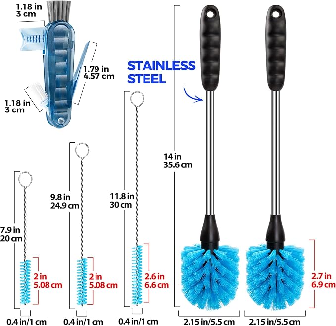 Holikme 6 Pack Brush Set, 3 Straw Brushes, 4-in-1 Cleaning Brush - Image 6
