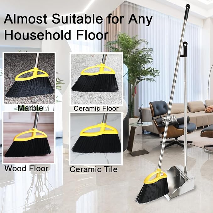 Broom and Stainless Steel Dustpan Set - Image 6
