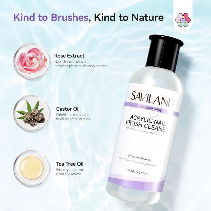 SAVILAND Advanced Acrylic Brush Cleaner: 3-Minute Deep Clean & Conditioning - Image 5