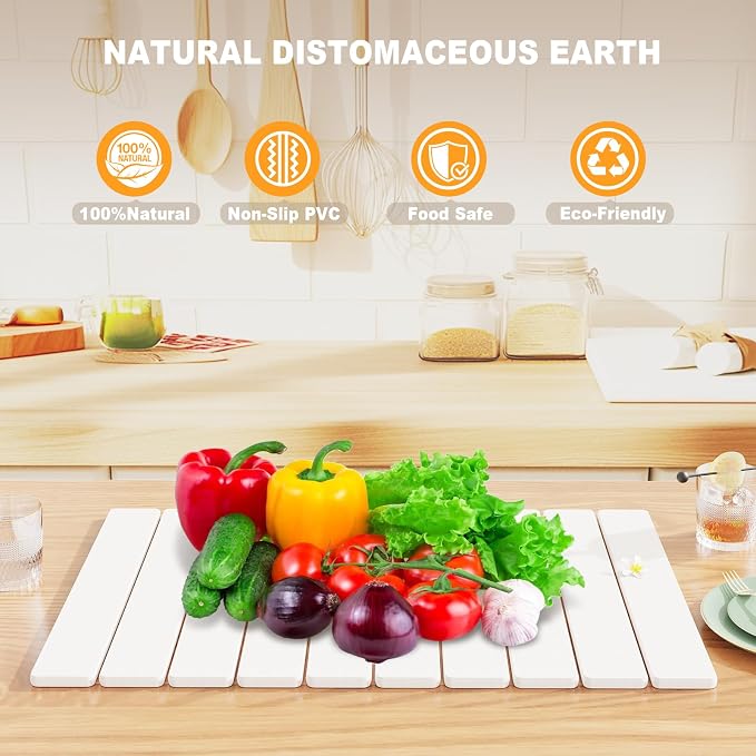 Stone Drying Mat for Kitchen Counter, Large Foldable Stone Dish Drying Mat - Image 5