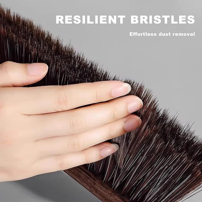 Hand Broom Counter Brush with Wood Handle Soft Bristle Dusting Brush - Image 4