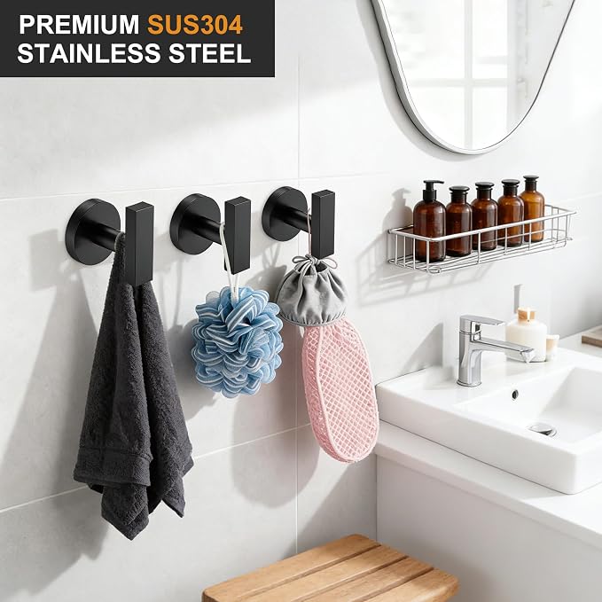 Towel Hooks for Bathrooms, Brushed Nickel Towel Hook for Kitchen Bathroom - Image 2