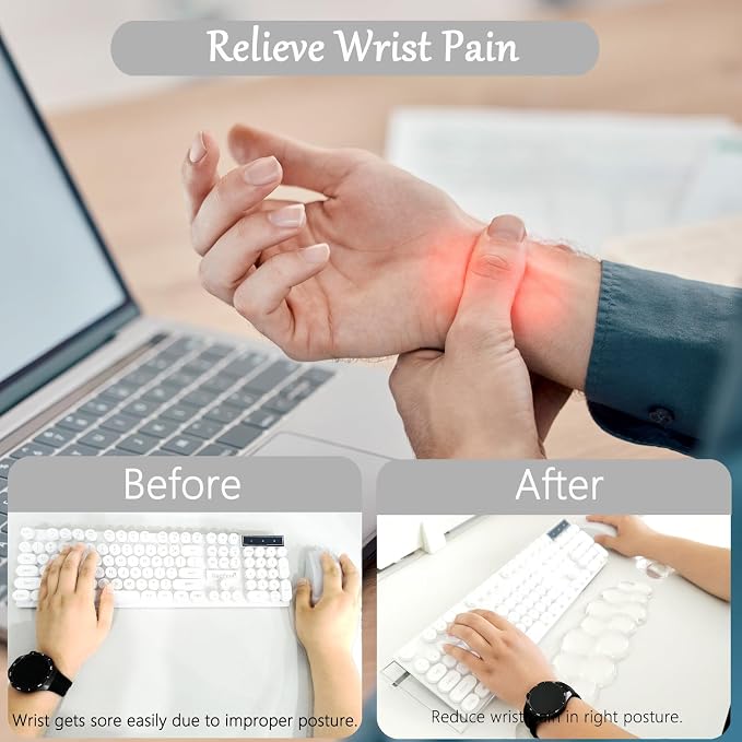 Gel Cloud Keyboard and Mouse Wrist Rest Set Transparent Acrylic Tilt Computer - Image 6