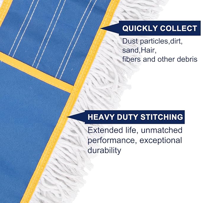 36" Commercial Dust Mop Replacement Heads, 2 Pack Reusable Industrial Dust Mop - Image 4