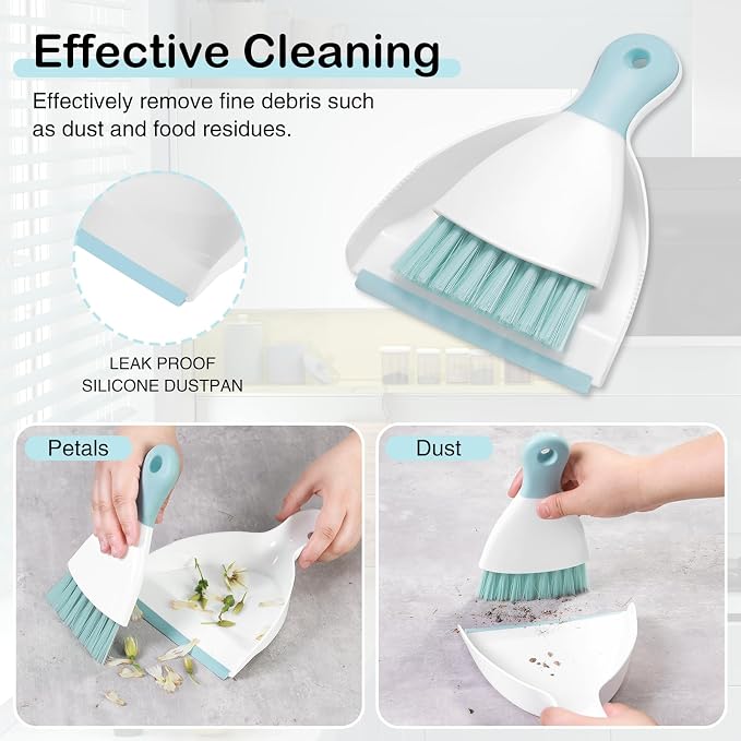 NACENA Mini Dustpan and Brush Set 2 Pack, Small Broom and Dustpan Set Dust Pan - Image 4