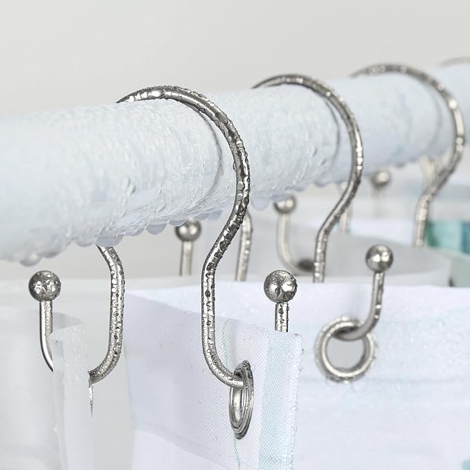 Goowin Shower Curtain Hooks, Stainless Steel Shower Curtain Hangers, Metal - Image 2