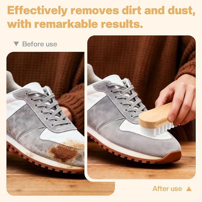 2 Pcs Suede Shoe Brush Nubuck Leather Cleaner Shoes Shine Dauber Crepe - Image 4