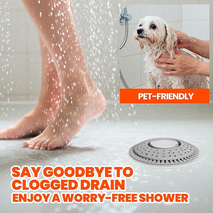 Shower Drain Hair Catcher, Upgraded 2Pack Premium Silicone Drain Protector & - Image 7