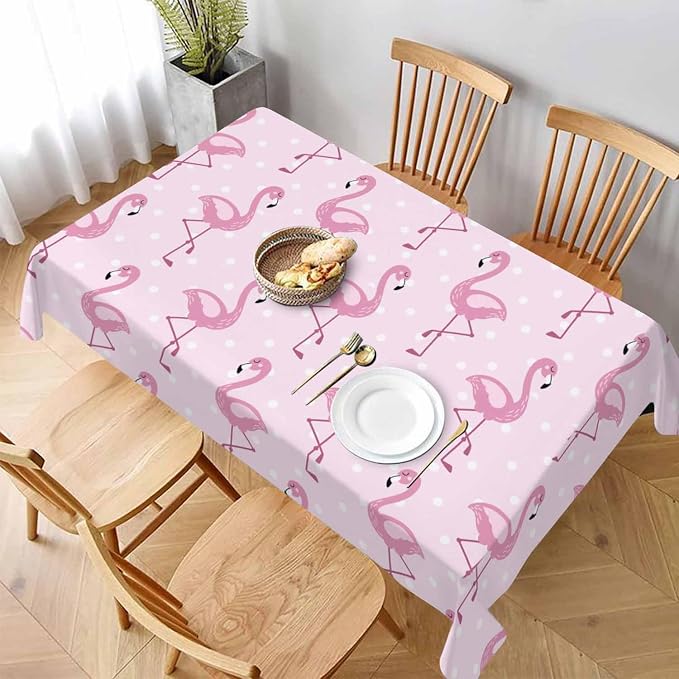 Pink Flamingo Table Cloth Rectangle Table Cute Elegant Flamingo - Image 3