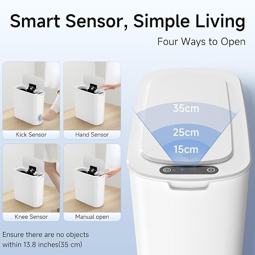 TIPGO 5 Gallon Motion Senor Bathroom Trash Can - Image 6