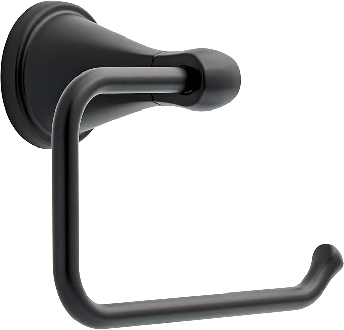 Delta Faucet Becker Toilet Paper Holder, Matte Black, Wall Mounted Euro Hook by DeltaFaucet