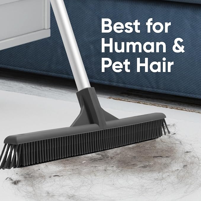 Superio Silicone Dust Pan with 35" Aluminum Long Handle & 16 Pet Hair Remover - Image 3