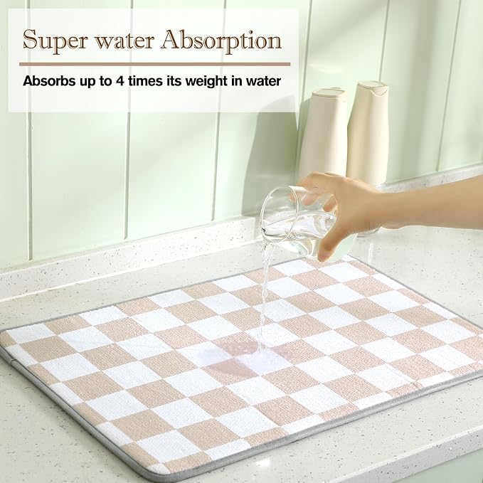 Zonon Checkered Dish Drying Mat - Image 2