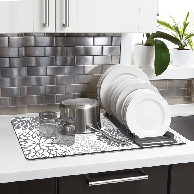 Findosom 2PCS 12" x 20" Dish Drying Mat & 24" x 5.5" Sink Splash Guard - Image 6