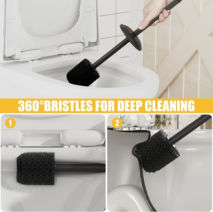 BESy Toilet Brush and Holder, Toilet Cleaner Bowl Set - Image 6