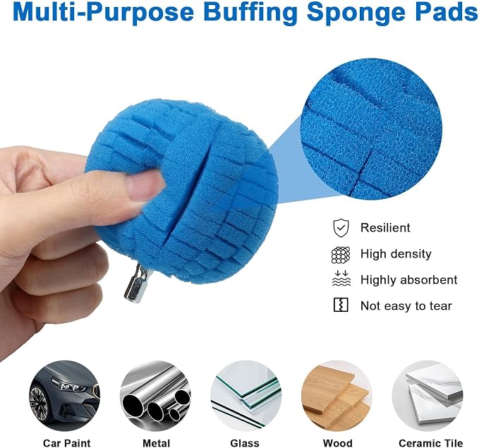 Linkstyle 5PCS Drill Polishing Ball Set, Car Wheel Polisher Sponge Pad Kit - Image 5
