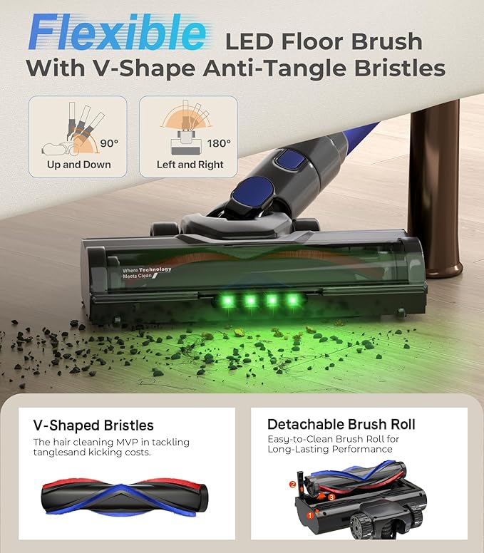 Cordless Vacuum Cleaner, 550W 50KPa 45Mins Vacuum Cleaners - Image 4