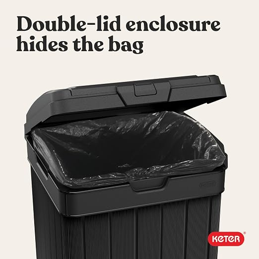 Keter Baltimore Resin 38 Gallon Outdoor Kitchen Trash Can - Image 9