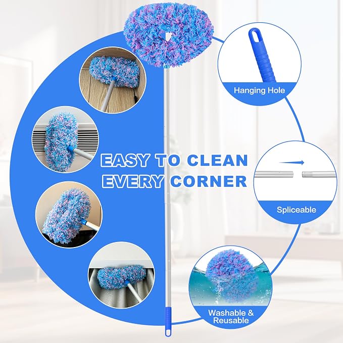 Ceiling Fan Cleaner Duster Reusable Microfiber Ceiling Fan Blade Cleaner - Image 3