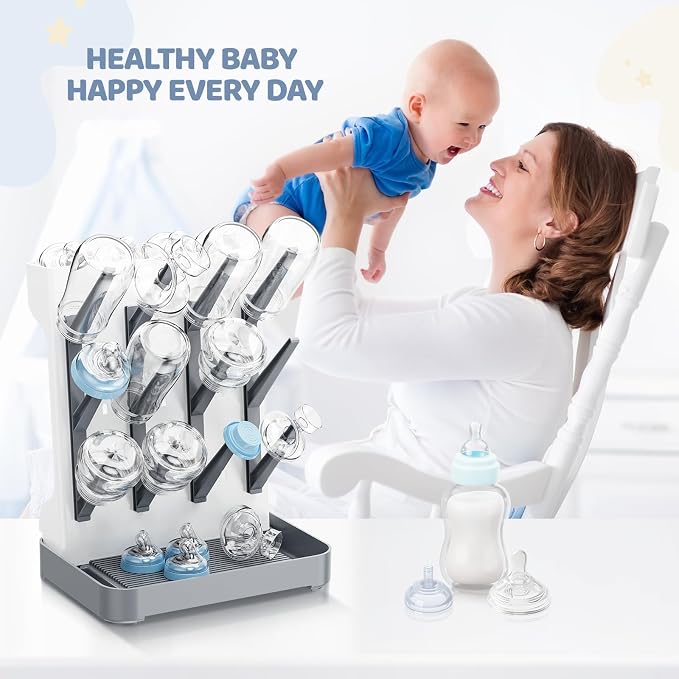 Dayacoco Baby Bottle Drying Rack, Space Saving Vertical Bottles Dryer Holder - Image 2