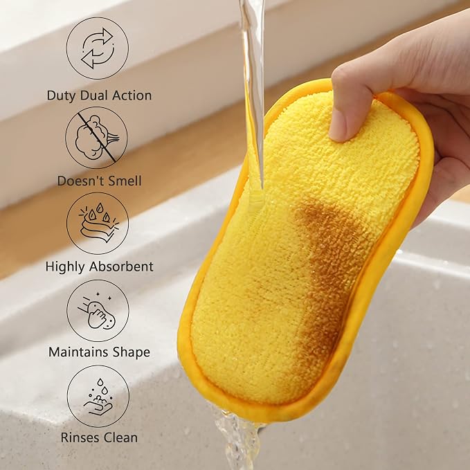 Multipurpose Kitchen Scrub Sponges, Heavy Duty Cleaning Non-Scratch Scrub Sponge - Image 3