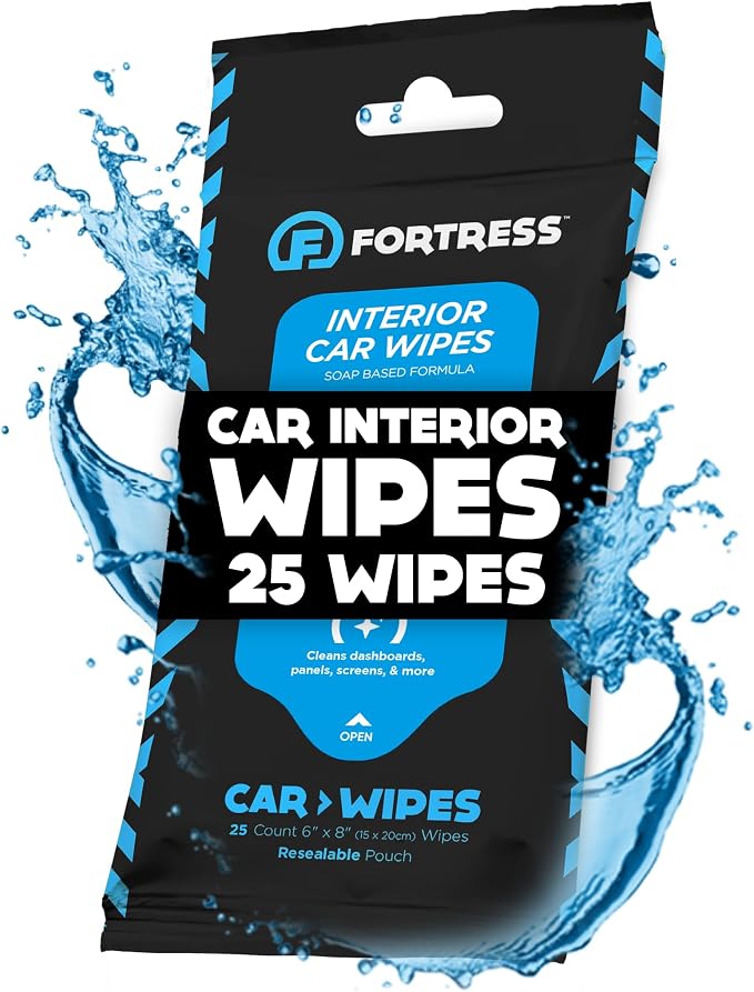 Fortress Car Interior Wipes for Car Interior Cleaning, and Steering Wheel by Fortress