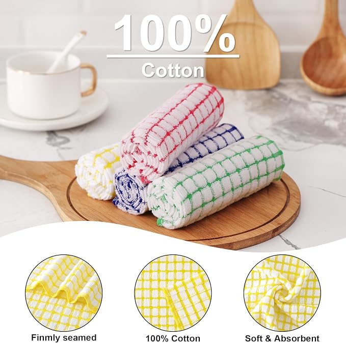 Kitinjoy Cotton 12 Pack Terry Kitchen Towels, 16 x 25 Inches Super Soft and - Image 2