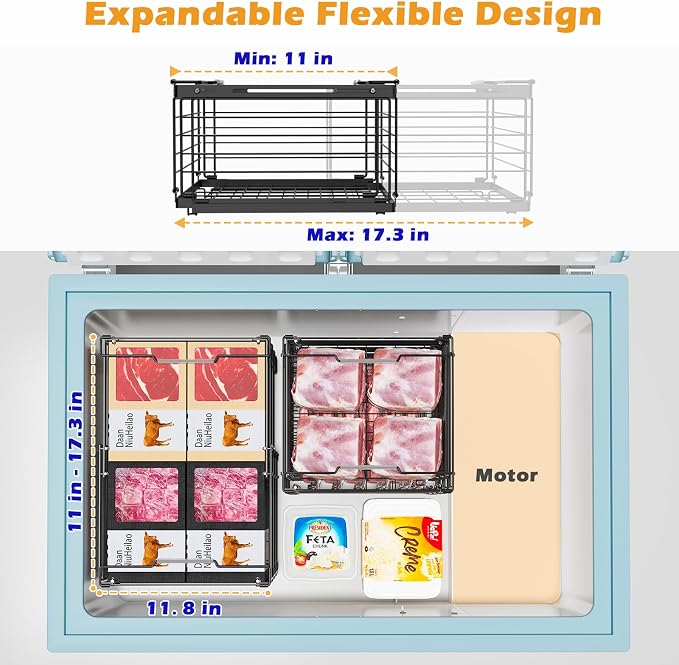 NADAMOO Freezer Organizer Bins, 3 Packs Large Expandable Stackable Chest - Image 2