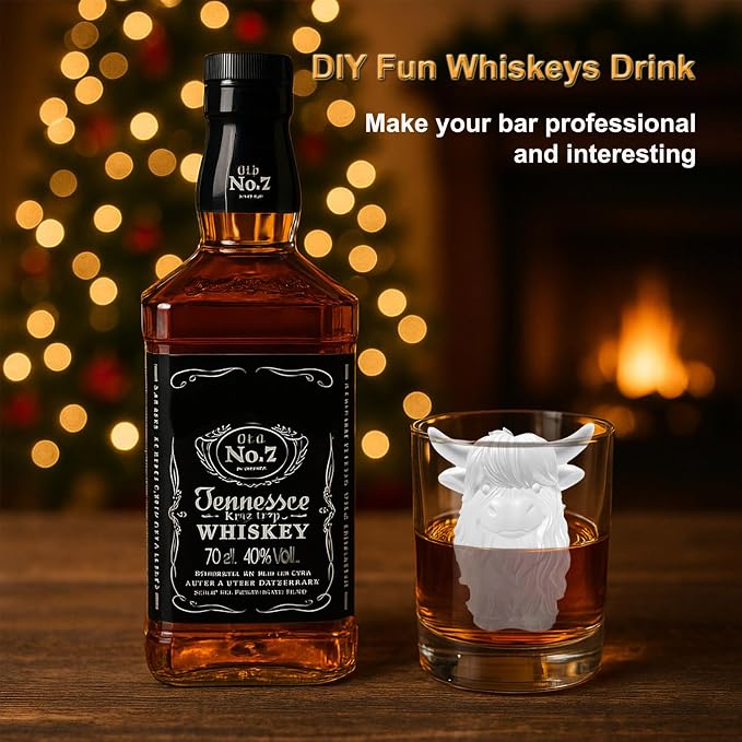 3D Highland Cow Ice Cube Silicone Molds Tray - Image 2