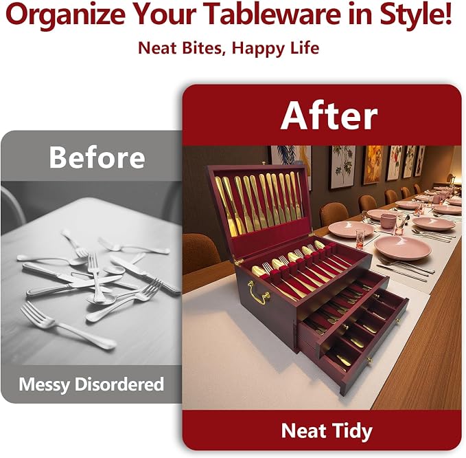 Silverware Storage Box, Kitchen Drawer Organizer, Drawer-containing flap-type - Image 5