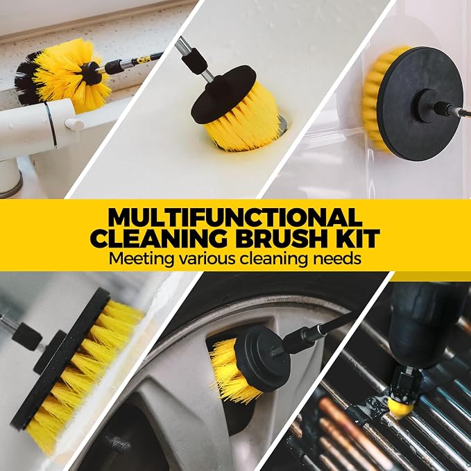 Holikme 30Pack Drill Brush Attachments Set, Scrub Pads & Sponge, Power Scrubber - Image 2